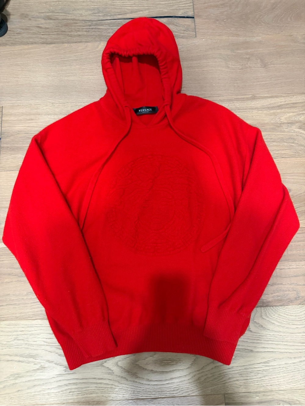 Versace Red Men's Hooded Pullover Sweatshirt